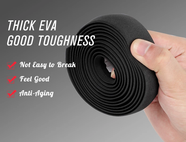 WEST BIKING Soft Bicycle Handlebar Tape EVA Shock Absorbing Road Bike Bar Tape With End Plugs Anti-slip Cycling Bar Wrap Straps