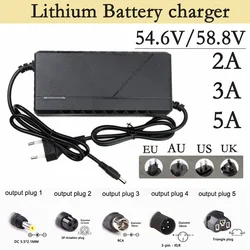 48V 52V 2A 3A 5A Lithium Ion Charger 13S 14S 54.6V 58.8V 21700 Electric Bicycle Scooter Battery Charging 5A Fast Smart Charger