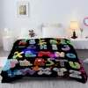 Funny Alphabet Blanket Colourful Alphabet Printed Soft Flannel Blanket Warm Cozy Blanket Lore for Teens Adults 3