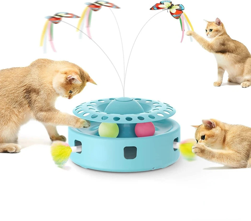 ATUBAN Interactive Cat Feeder Toy,Treat Dispenser Exercise Toys,Feeding  Food Toy Dispenser,Car Indoors- Sounding Bell cat tower - AliExpress