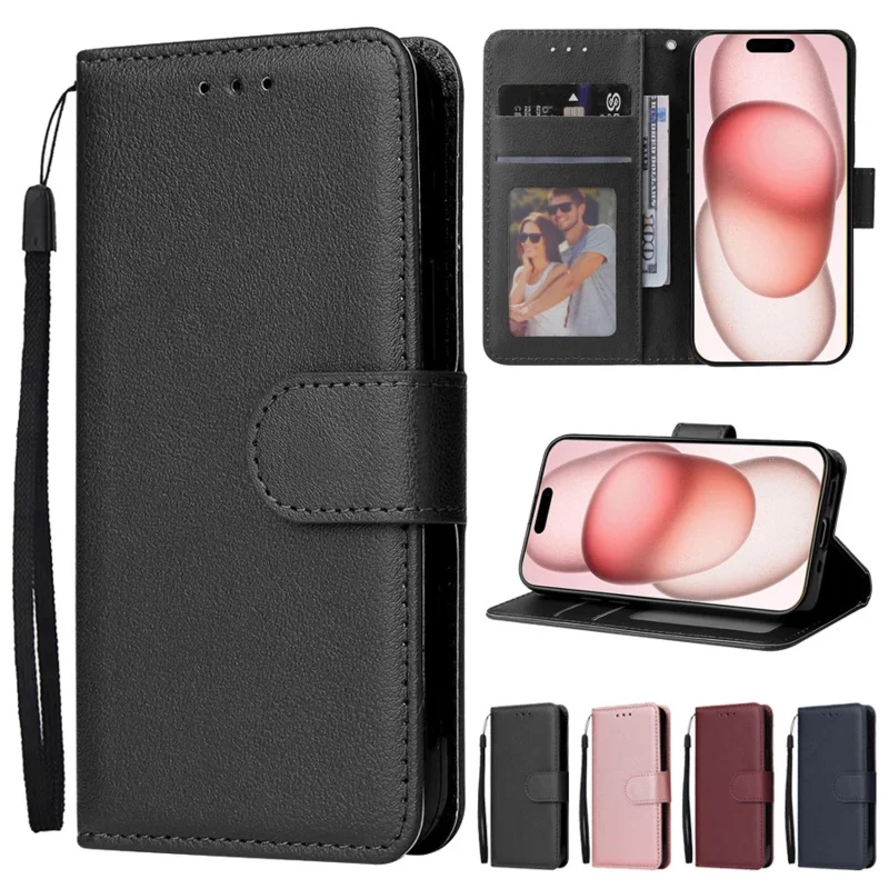 

Card Slot Wallet Photo Frame Support Apple Iphone 15promax 14 plus 13 12 11 Drop-Resistant Magnetic Flip Leather Case