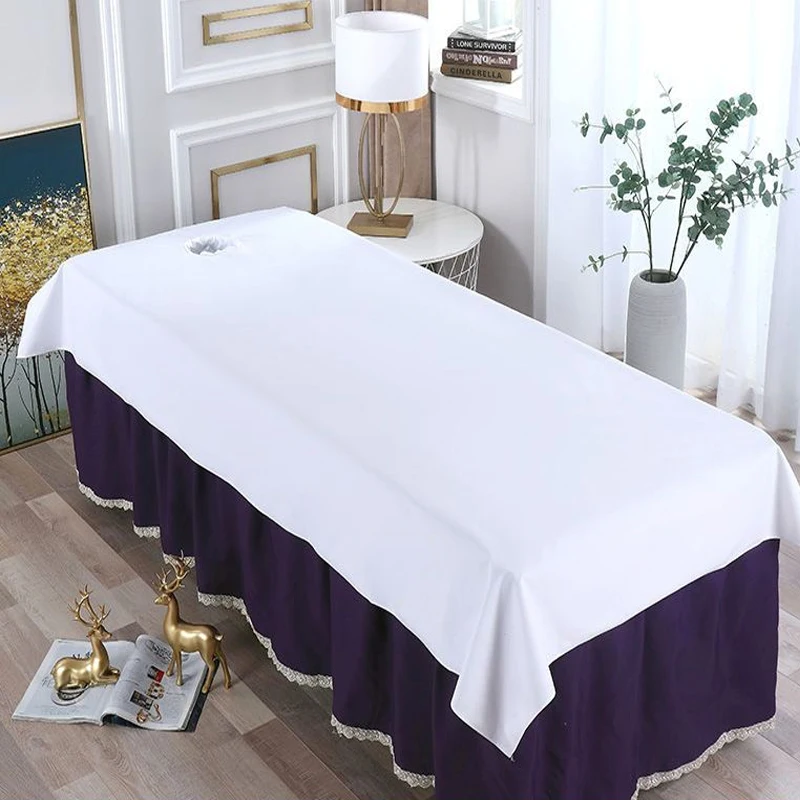Beauty Salon Bed Sheet Waterproof Oil Resistant Breathable Perforated Flat for Spa Clubs