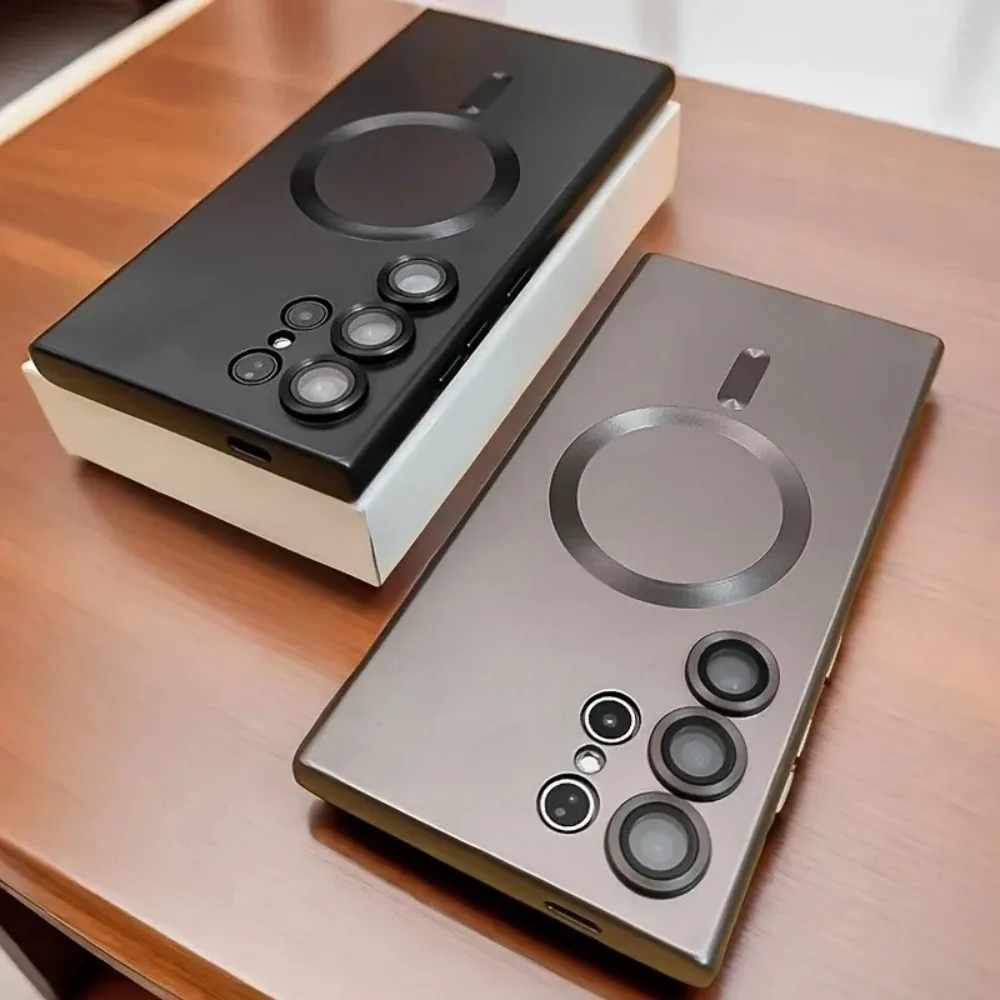 Premium Magnetic Wireless Charging Matte Phone Case - Shockproof & Soft Cover Luxury Design