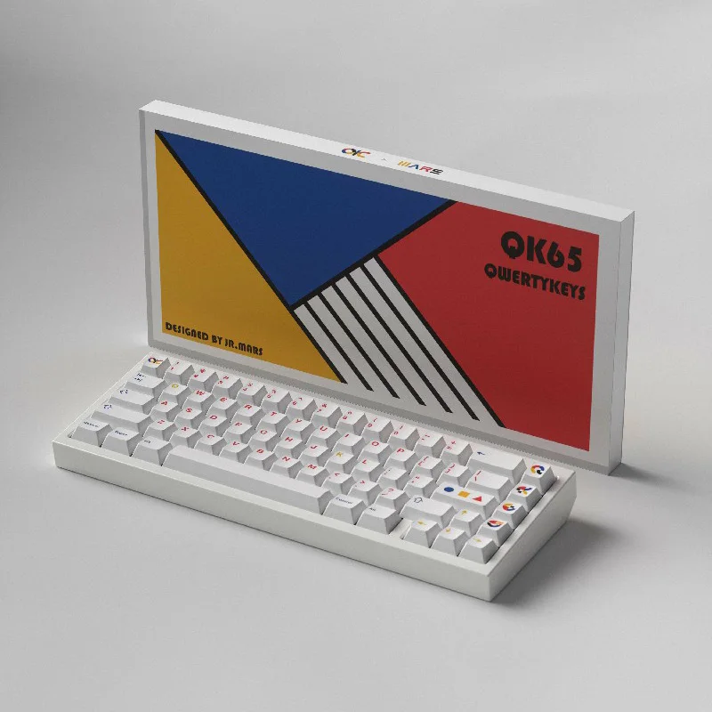 QwertyKeys QK65 Keycap Set für Mechanische Tastatur, Kirsche 