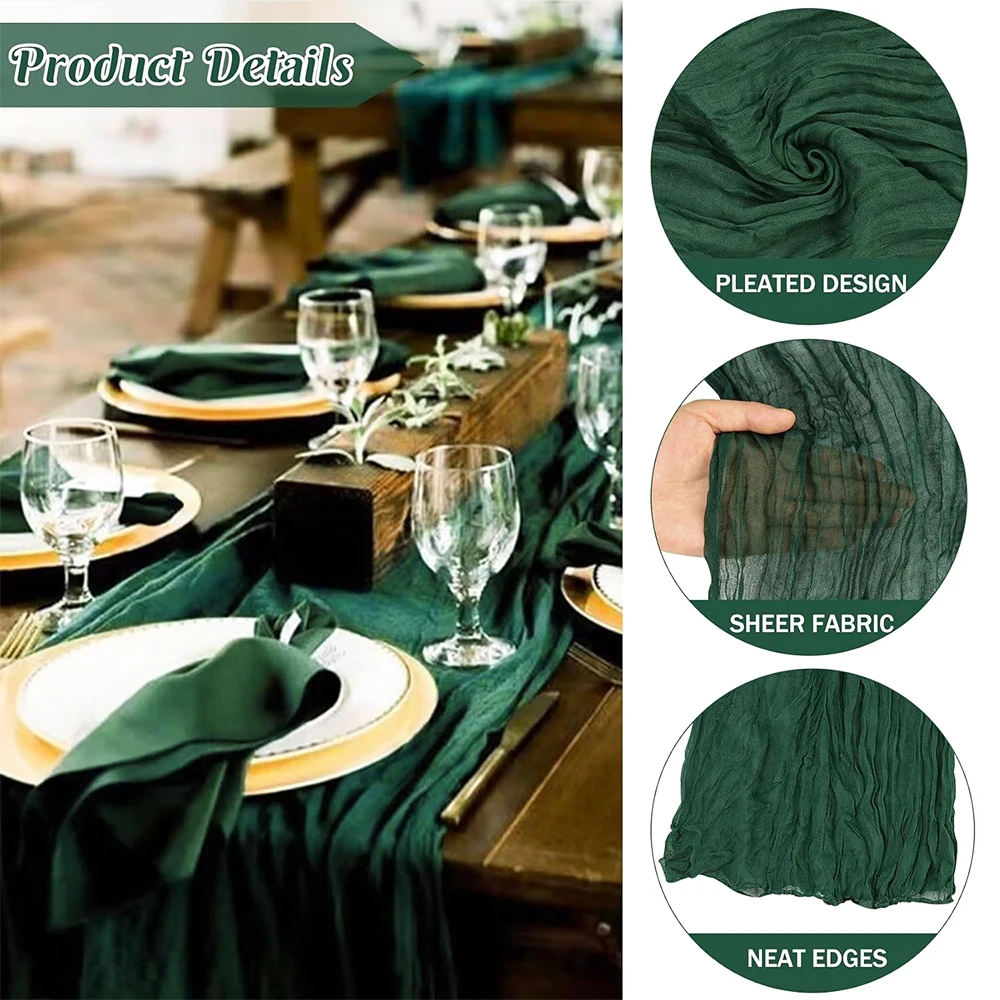 Elegant Royal Blue Cheesecloth Table Runner for Special Occasions and Celebrations