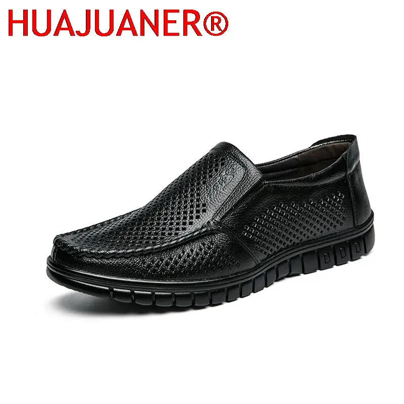 

Leather Shoes Casual Sneakers Men Shoes Breathable Mesh Summer Loafers Men Driving Comfortable Moccasins Slip on Tooling Shoe