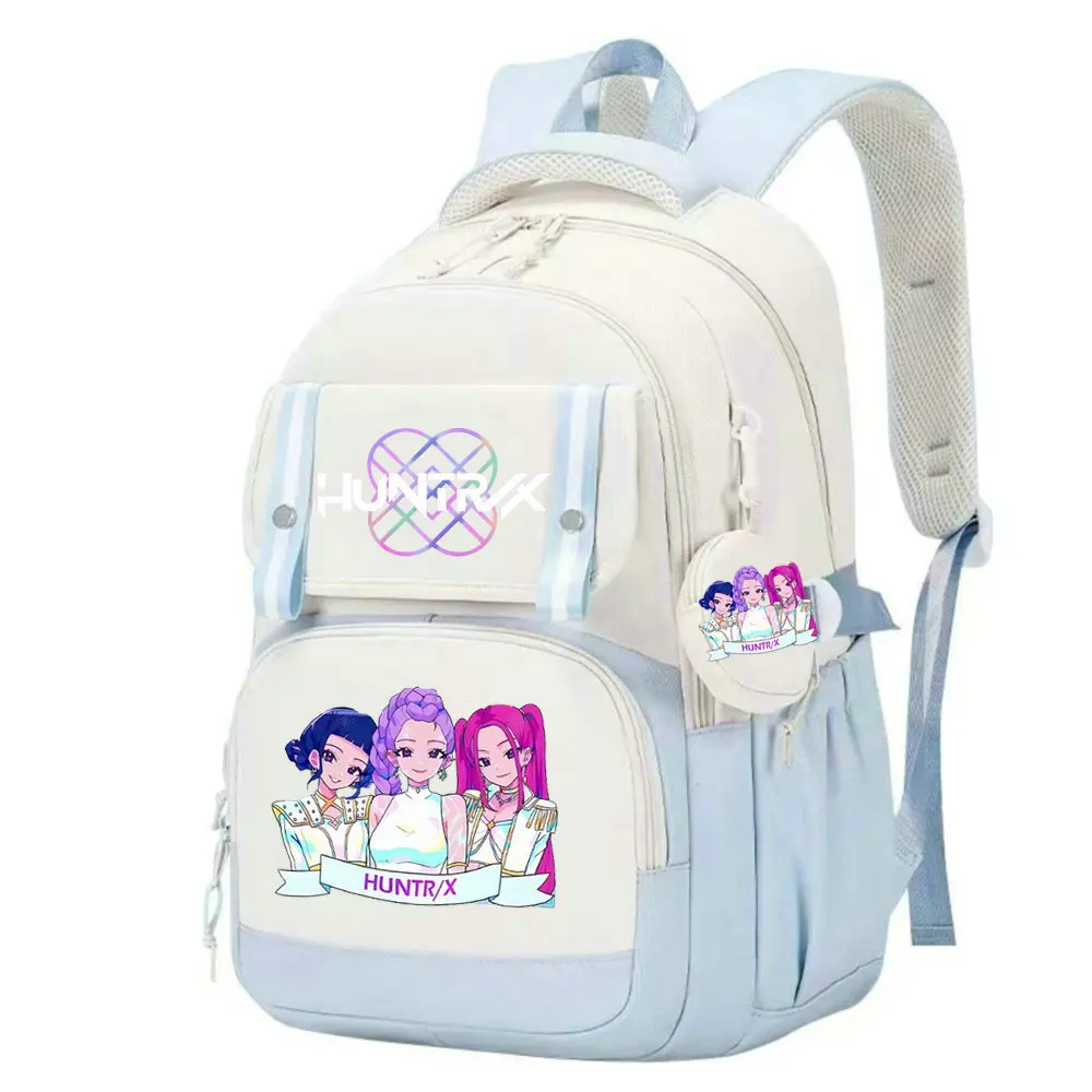 Fashion Trendy Black School Bags for Boys Girls KPop Demon Hunters School Bag Backpack Back Pack Kindergarten Zipper Bookbag - 3