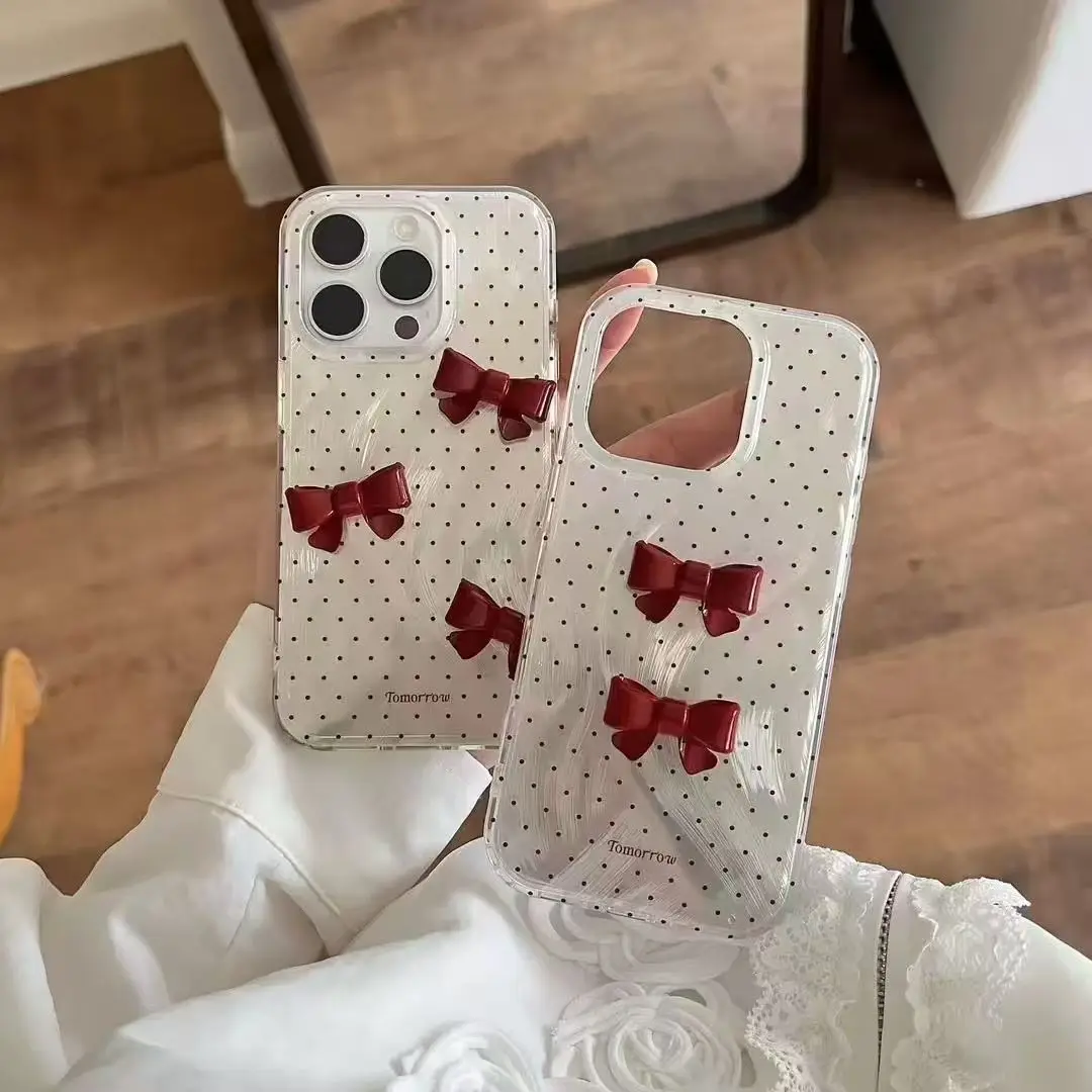 Elegant 3D Bowknot Bling Dot Phone Case