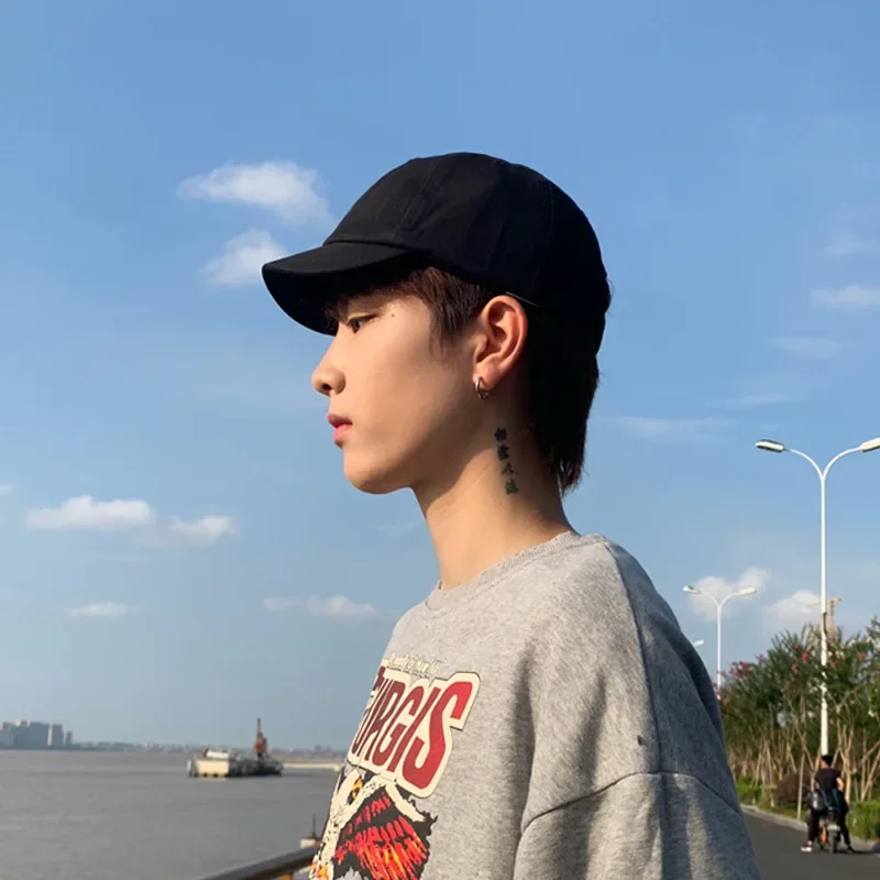 New Solid Short Brim Cap Women Ponytail Baseball hat Fashion Hats Men Baseball Cap Outdoor Simple Vintag Visor Casual