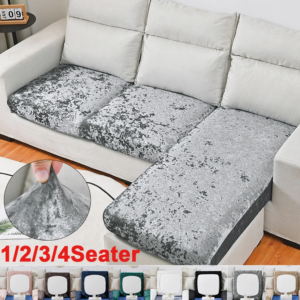 Sofa Cover Sofa Blanket Furniture Cover Sofa Cushion Sofa Towel Sofa Mats 1/2/3/4Seater Crushed Velvet Sofa Seat Covers Plush Stretch Sofa Cushion Covers Elastic Couch Slipcover for Living Room Decor