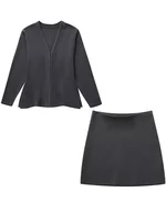 Willshela Women Fashion 2 Piece Set Single Breasted Jacket & Vintage Back Zipper High Waist Midi Skirt Female Chic Skirts Set 2