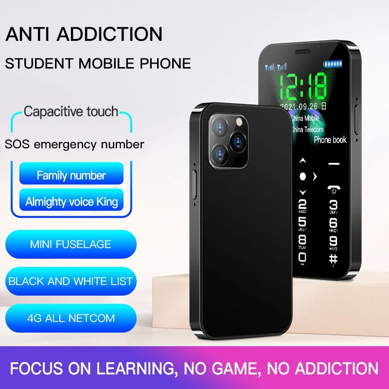 SOYES D13 4G LTE Mini Mobile Phone 1.77 Inch Touch Keypad Cellphone 900mAh Dual SIM Type-C SOS Small Phone 3