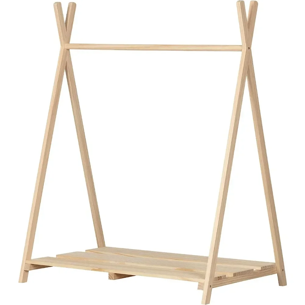 South Shore Sweedi Scandinavian Clothes Rack for Kids-Natural Pine 2