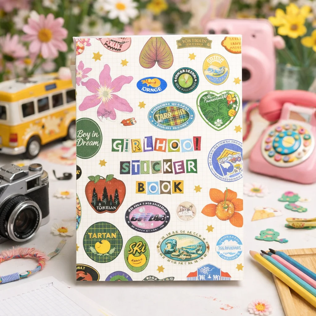 소녀시절 스티커북 과일 아이콘 어린이 스티커 스크랩북킹 저널링 DIY 아트 공예 용품 어린이 활동용