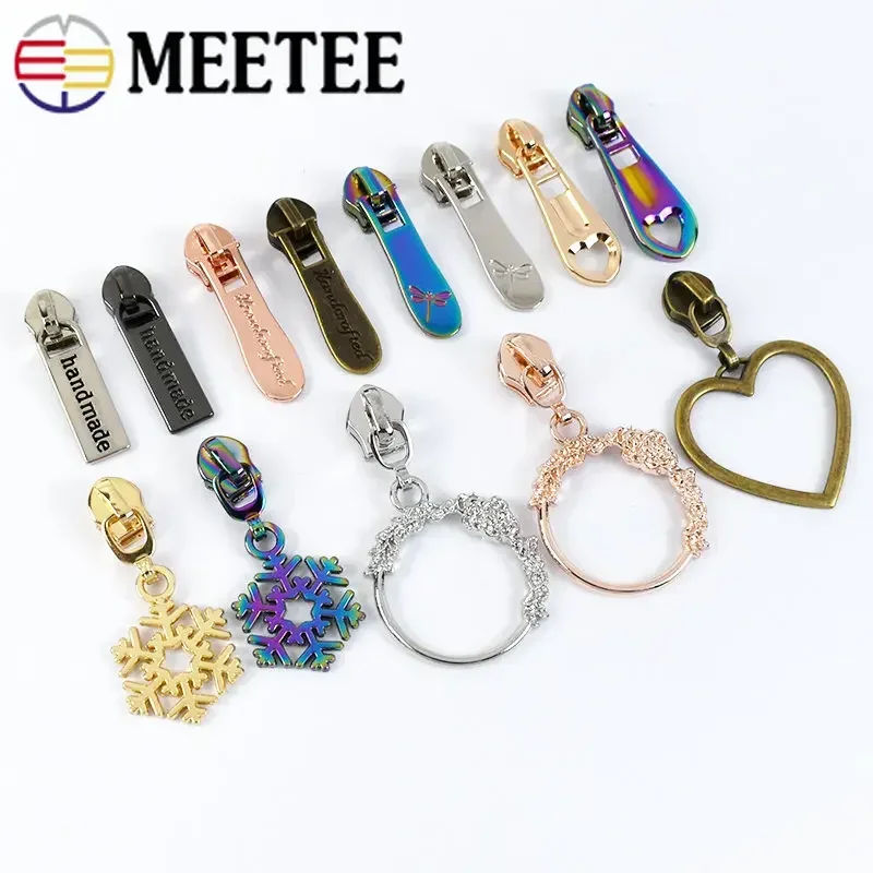 Meetee 나일론 지퍼 테이프 슬라이더 헤드, 의류 가방 장식 지퍼 풀러 수리 키트, 재봉 액세서리, 5  지퍼, 10 개, 20 개