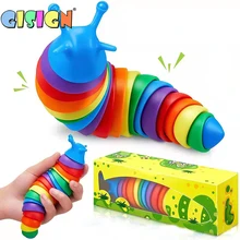 

Articulated Flexible 3D Slug Toy All Ages Relief Anti-Anxiety Sensory Christmas Gift Toys for children Fidget Slug Random Color