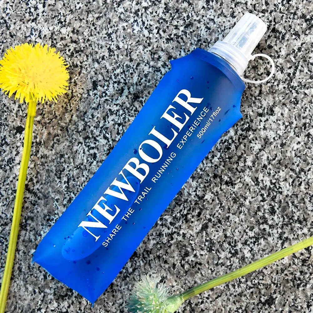 NEWBOLER 250ml 500ml Water Bottle TPU Folding Soft Flask Sport Water Bottle Water Bag Collapsible Water Bottle Running Camping 6