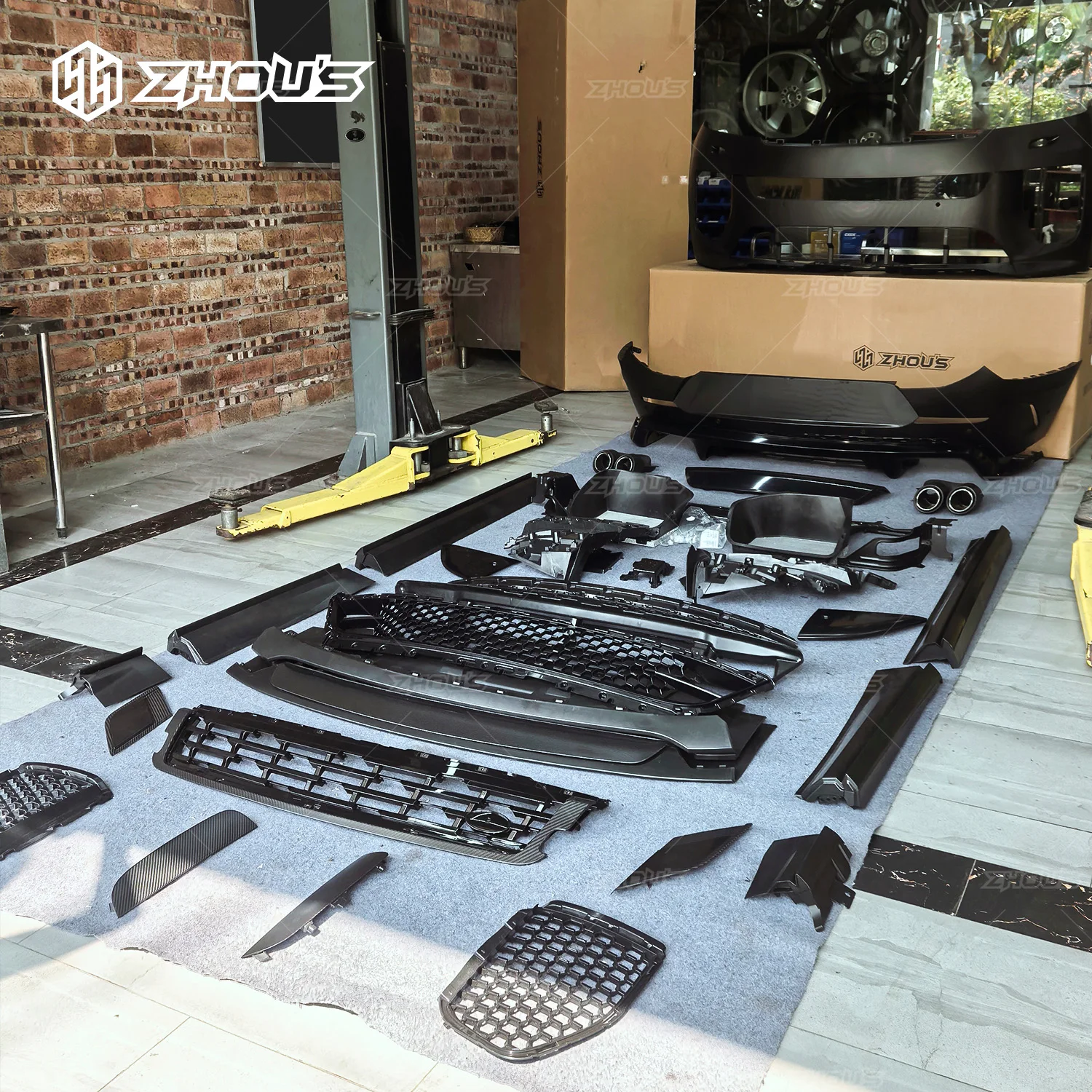 Zhous Design Latest Custom Auto Parts for Land Rover Sport L461 Side Skirt Rear Bumper SV Style Body Kit