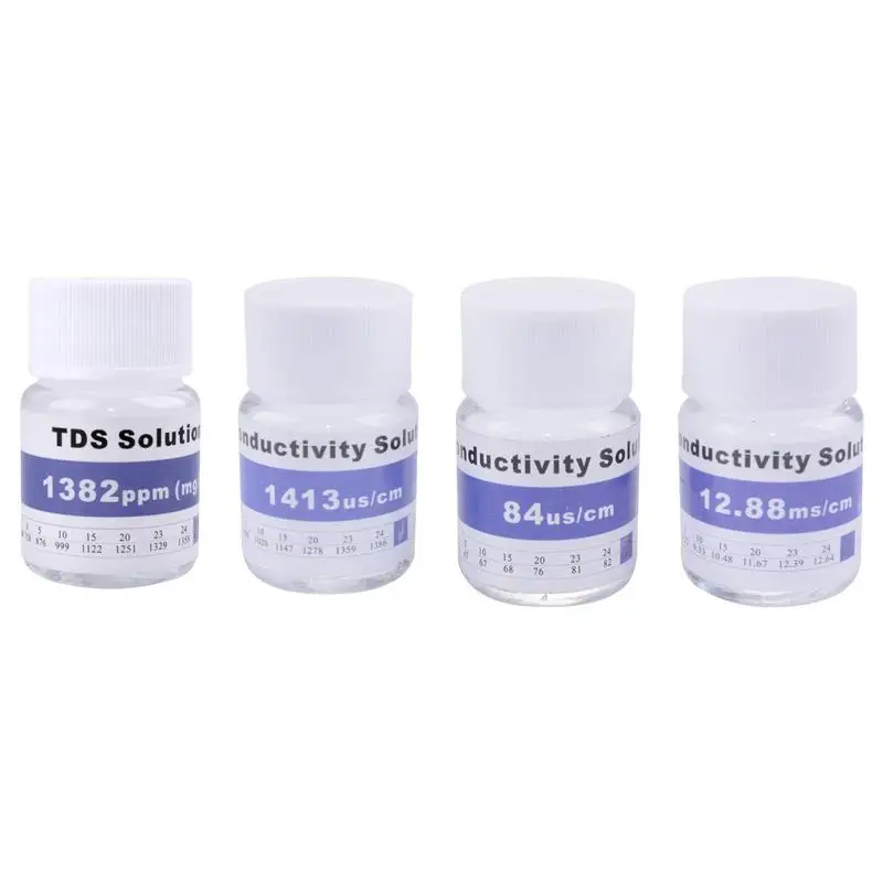 25ml TDS calibration Liquid er solution 84us/cm 1413us/cm 12.88ms/cm 35PPT 1382PPM calibration solution for EC TDS tester