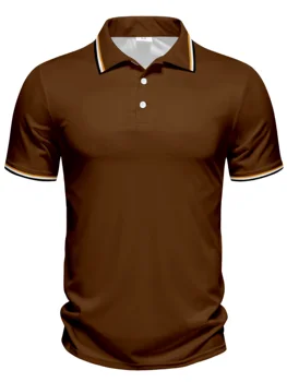 Polo casual da uomo in tinta unita, polo estiva alla moda a maniche corte, top sportivo per attività all'aperto