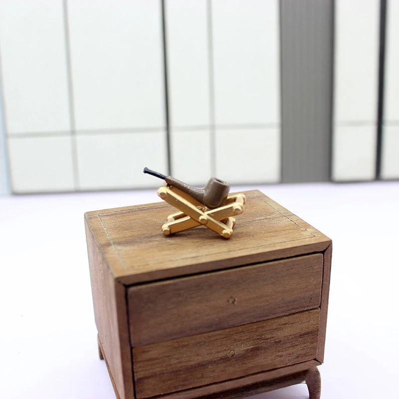 1:12 Dollhouse Simulation Pipe W/ Rack Model Dollhouse Miniature Handheld Pipe Toy Micro Scene Decor Doll Dress Up Toy 3