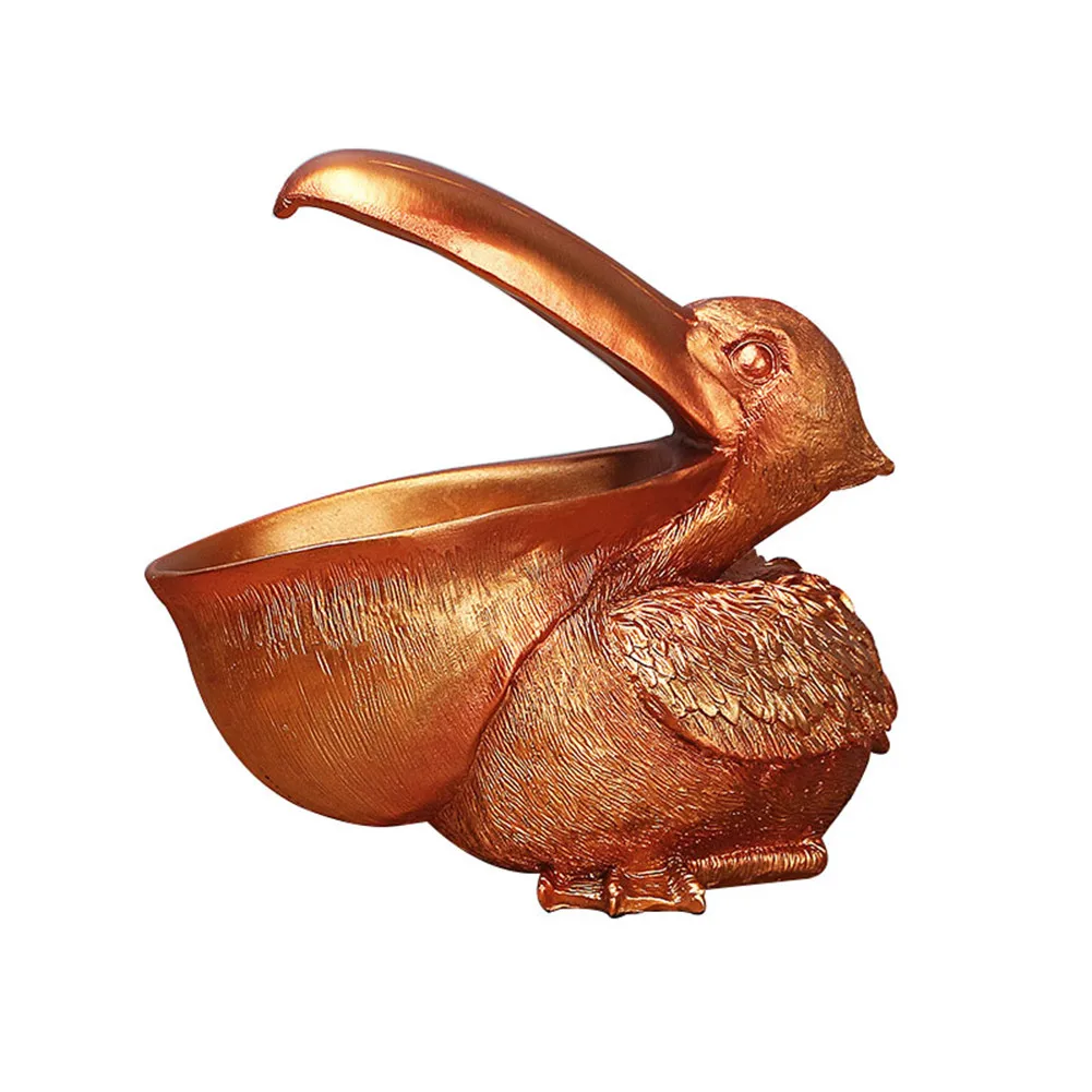 

The Pelican Birds Figurines Animals Birds Shape Resin Statues Keys Bowl for Entryway Table Statue Decor Ornament