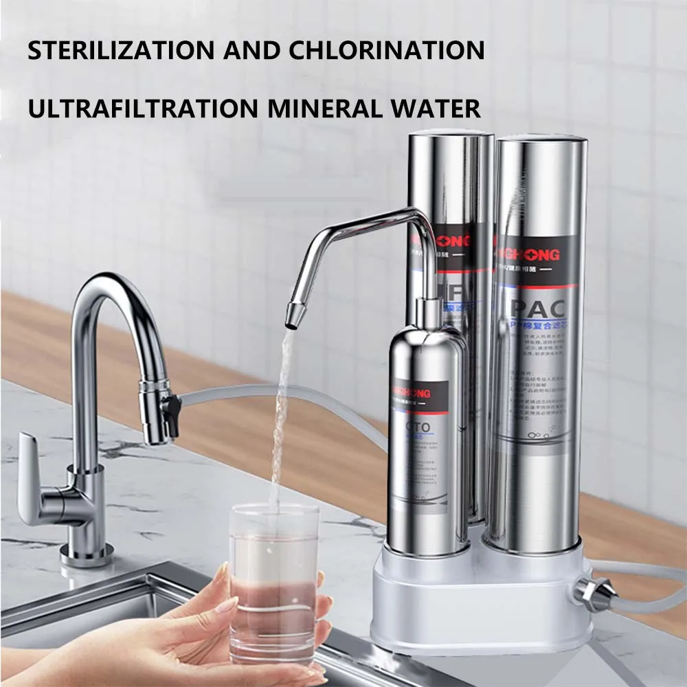 Ultrafiltration Water Purifier Kitchen Table Water Filter 304 Stainless Steel Direct Drinking 7 layer 0 1μm drinking water faucet purifier tap filter stainless steel ceramic activated carbon kdf cartridge kitchen bathroom