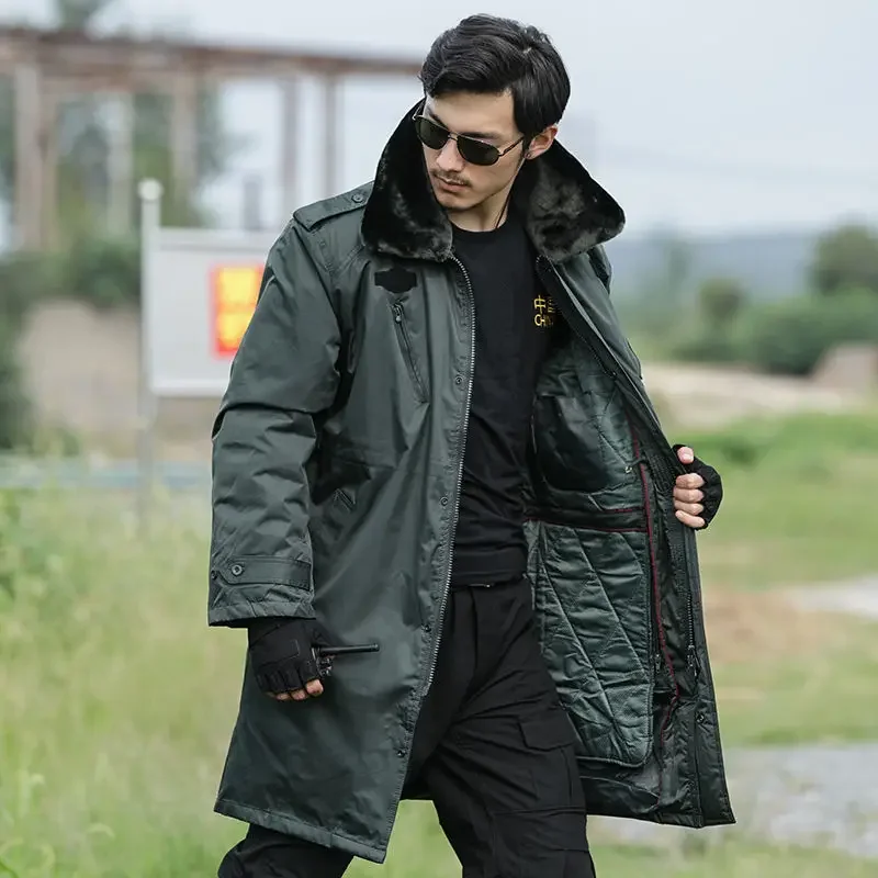 Men's Cold Jacket Warm Parkas In Winter Heavy Warm Military Cotton Coat In Winter Long Coat Waterproof Removable Liner