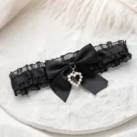 Women's Cute Collar Lolitas Handmade Vintage Lace Heart Choker For Women Gothic Bow Knot Necklace Girls Uniform Accessories - Image 4