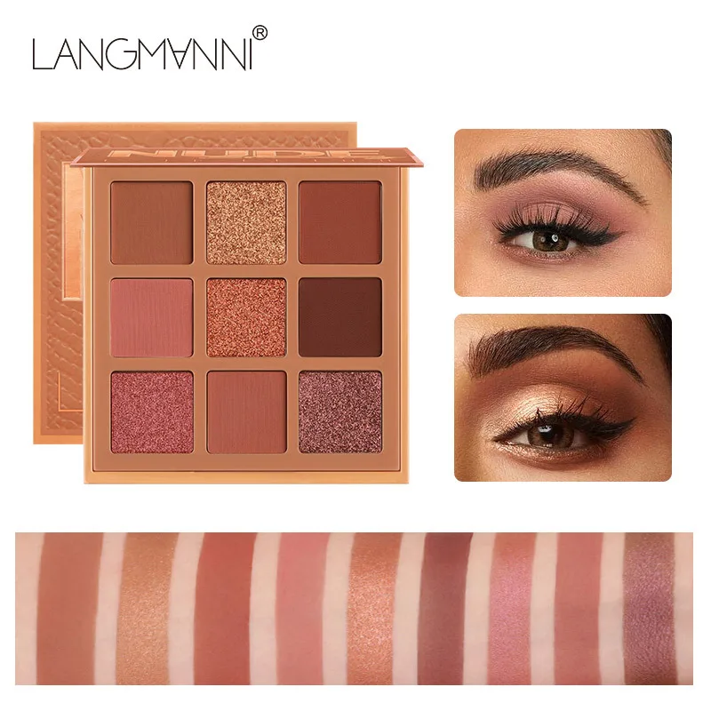 Hot Sale Langmanni Huda 9 Palace Eye Shadow Disc Pearlescent Matte Durable Exit Silty