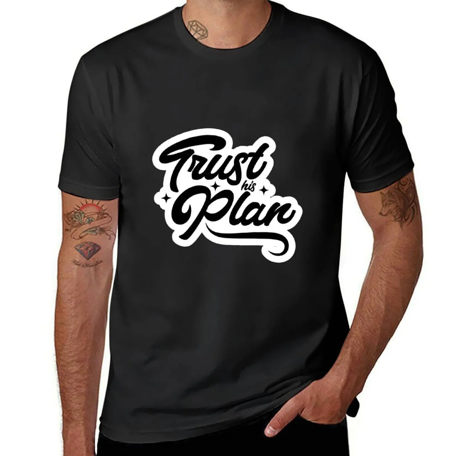 

Trust His Plan, Gifts with Christian quotes T-Shirt tees new edition oversizeds anime tshirts for men