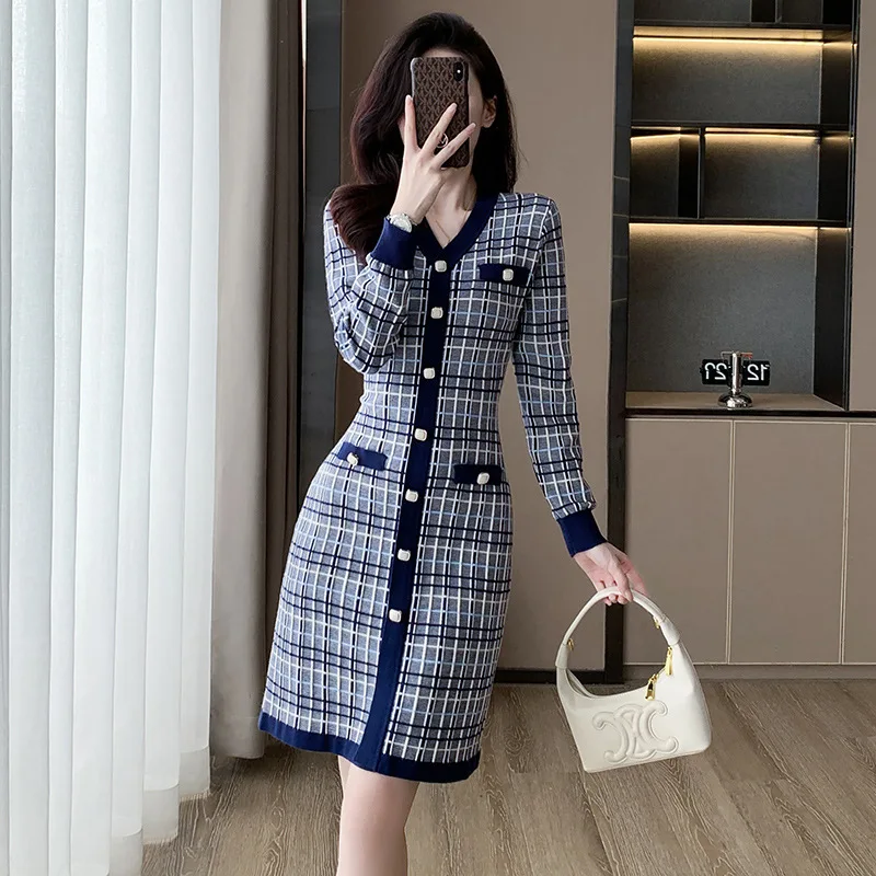 Spring Denim Vintage Embroidery Midi Women High Waist Single-breasted A-Line Dress Outwear