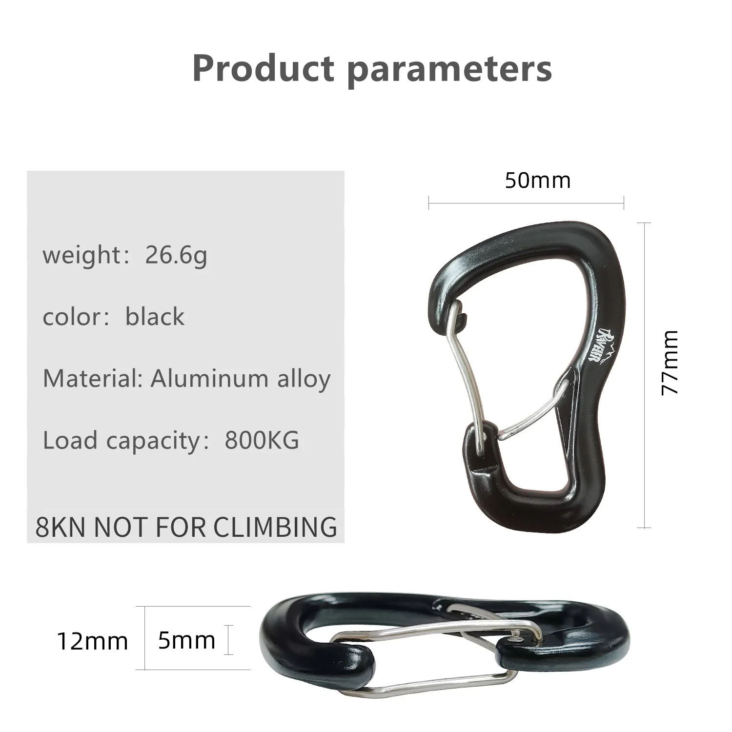 4PCS Outdoor hammock double locking buckle, multifunctional aluminum alloy hanging buckle, camping hammock quick hanging buckle 5