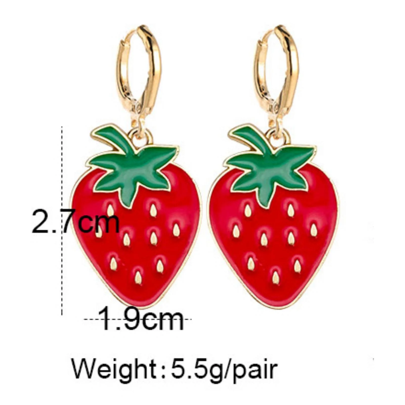 Colourful Strawberry Carrot Shape Fruit Earrings for Women Girls Jewellery