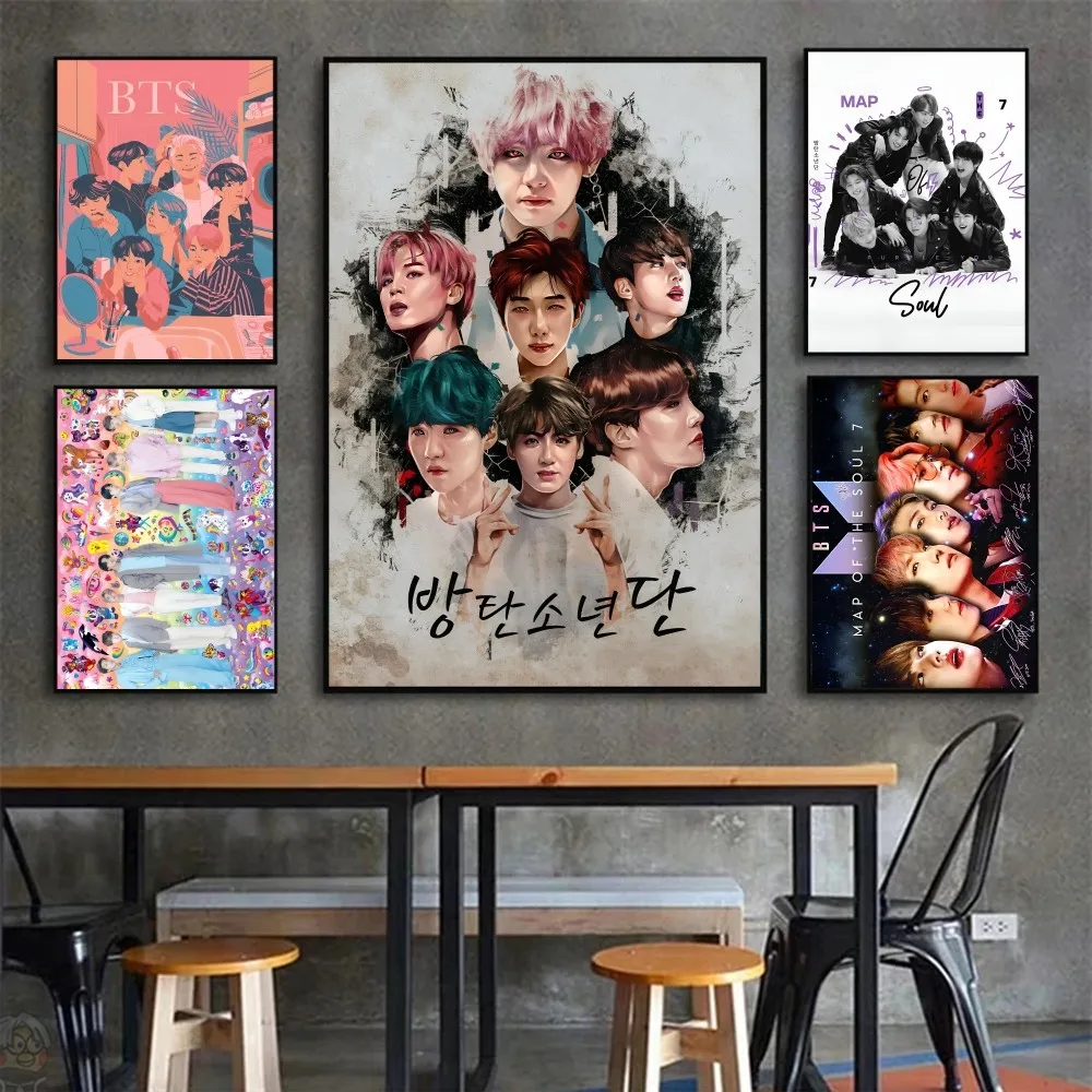 Korean Popular Music B-Bangtan Boy-Band-Bts Poster Wall Sticker Bedroom  Bedside Decoration Modern Art Indoor Hanging Painting - AliExpress