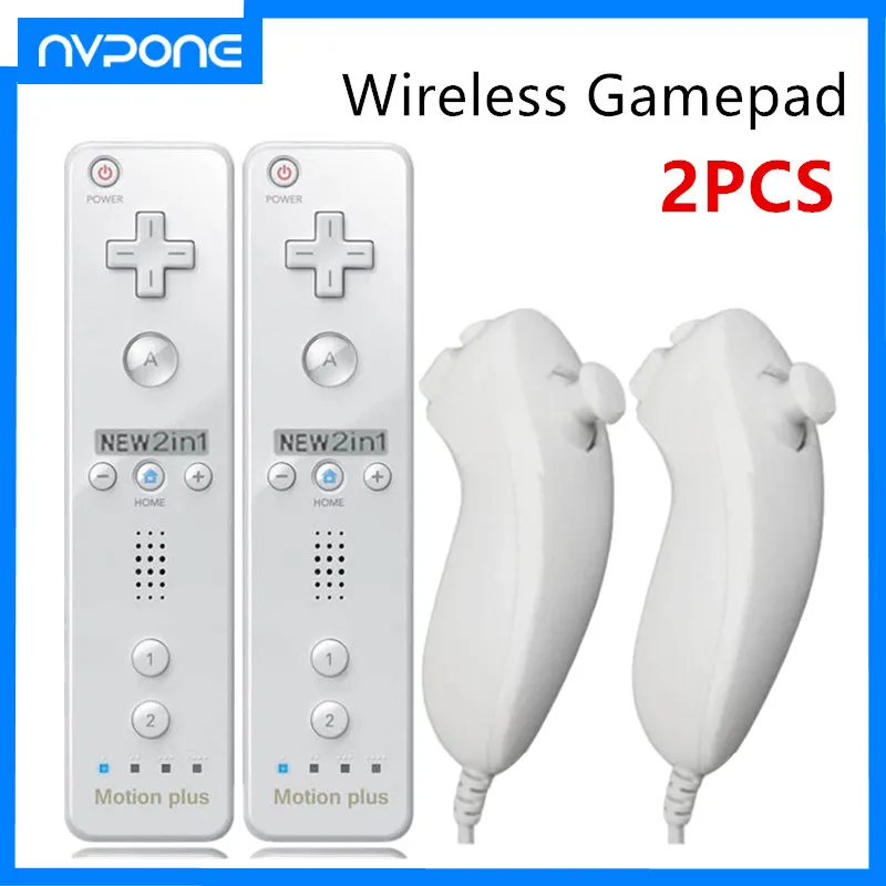 Telecomando 2 Pezzi Con Controller Nunchuck Per Console Wii Gamepad Wireless Con Motion Plus Per Il Controllo Dei Giochi Wii