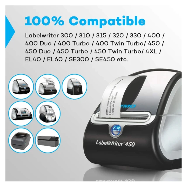 Étiquettes Compatibles Pour Dymo Labelwriter/Seiko - 36mm X 89mm Ref 99012 Lot De 10