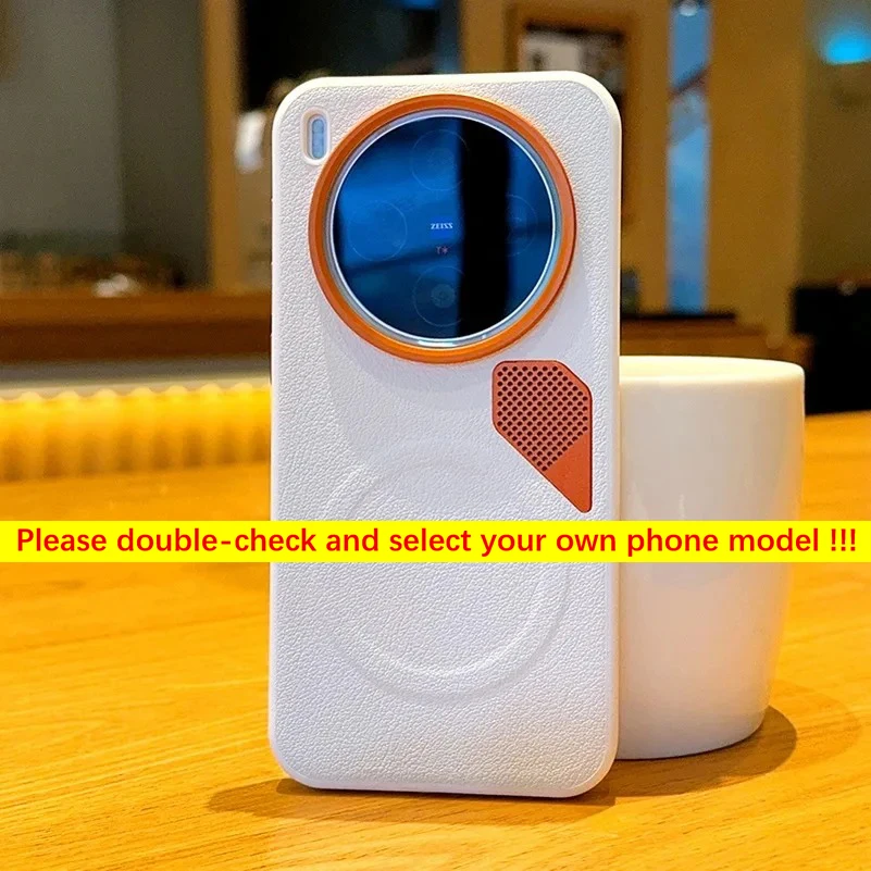 Luxury PU Leather Magnetic Wireless Phone Case with Heat Dissipation Feature