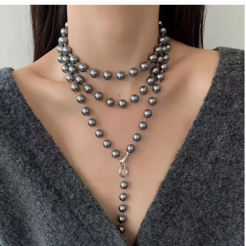 

LONDANY necklace New Beizhu long sweater chain female senior niche luxury multi-layered French long necklace