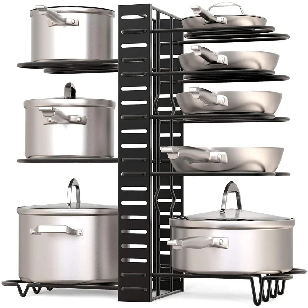 Heavy Duty Pan and Pot Organizer - 5 Tier Rack - 15 inch