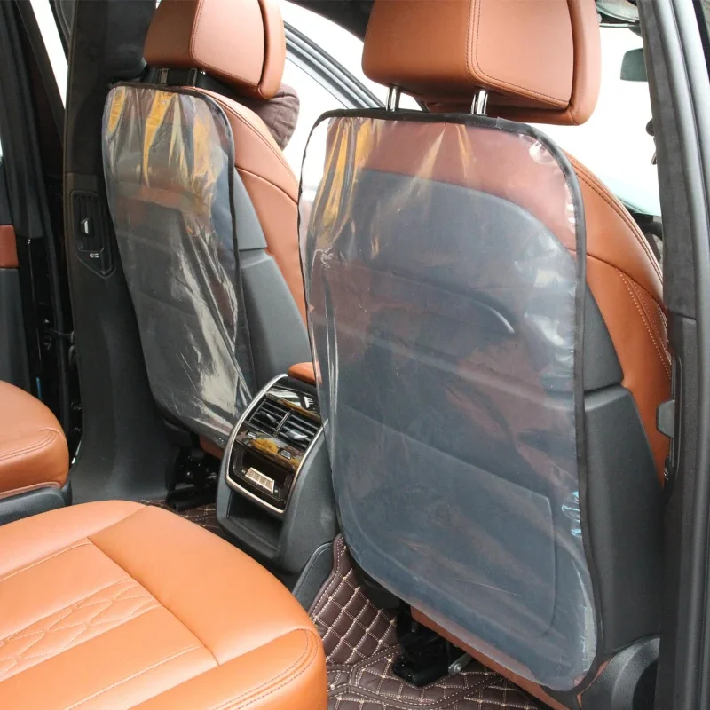 Car Seat Protector Anti Kick Mat for Car Auto Car Seat Back Transparent PE Protection Cover Baby Kids Anti-Kick Mat Pad