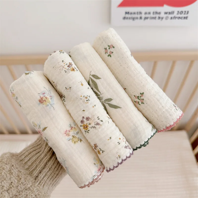 

4pcs Baby Towel Muslin Newborn Items Stuff Infant Face Towels Washcloth Soft Absorbent Cotton Gauze Toddler Kids Handkerchief