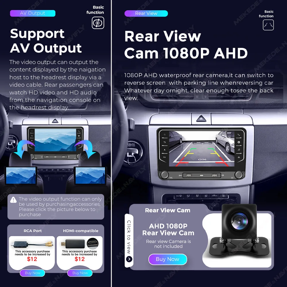 For VW Volkswagen Golf Passat b7 b6 Skoda Seat Octavia Polo Tiguan 7inch Car Radio Multimedia Player Wireless Carplay Auto WIFI