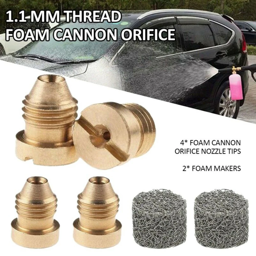 

6Pcs 1.1mm Orifice Snow Foam Makers Mod Lance Brass Replacement Nozzle Tip Tool Foam Generator Orifice Nozzle Tips Assembly