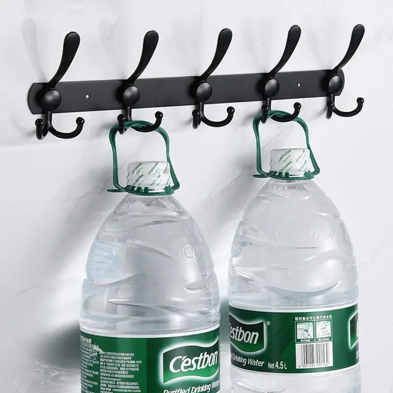 Stainless Steel Wall-mounted Bathroom Hook Rack 5 Hooks Towel Clothes Coat Hat Holder Hallway Bedroom Kitchen Storage Rack multifunctional hooks towel holder shower towel rack heavy duty hooks