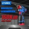 LYUWO 16V Electric Drill Screwdriver 160N.m impact Driver cordless drill Household Multifunction Hit Power Tools 1