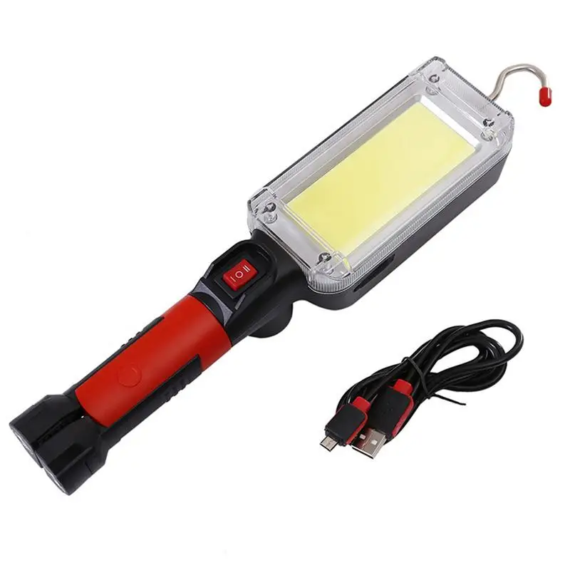 

Rechargeable Bright Flashlight Portable USB Rechargeable Work Light LED Magnetic Hangable COB Lamp For Autovehicles Camping