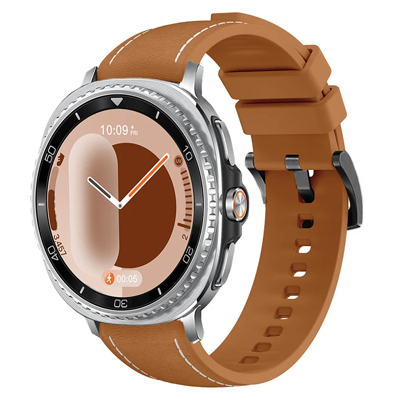 Premium Silicone and Leather Watch Strap - Comfortable and Stylish Wristband