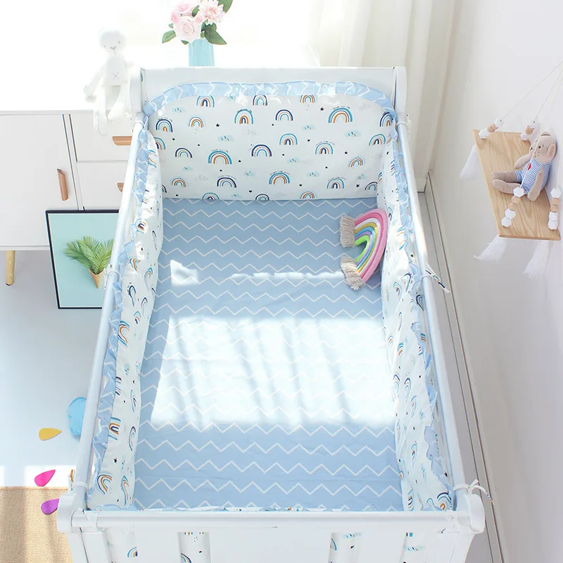 4pcs Bumpers Infant Bed Bedding Set Baby Cot Bumper Cradle Protector
