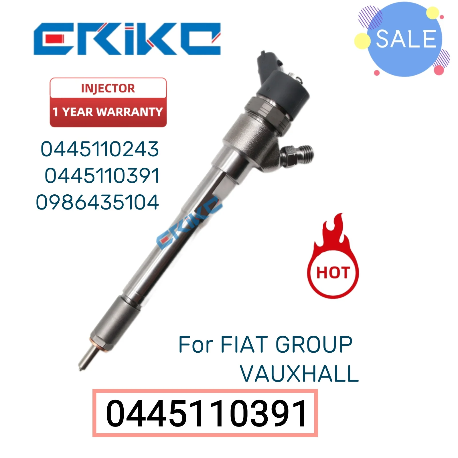 

0445110391 Auto Fuel Pump Injector 0 445 110 391 Auto Injection 0445 110 391 Car Injector for FIAT GROUP VAUXHALL